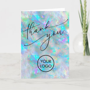 obrigado cartão de textura opal