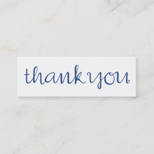 Obrigado Cartão de visita azul cursivo