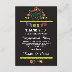 Obrigado cartão do mexicano da festa do casamento