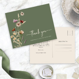 Obrigado Cartão Postal Floral Salvia