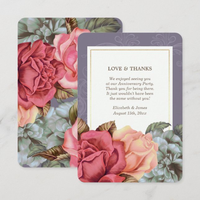 Obrigado Cartões De Aniversário De Casamento (Frente/Verso)