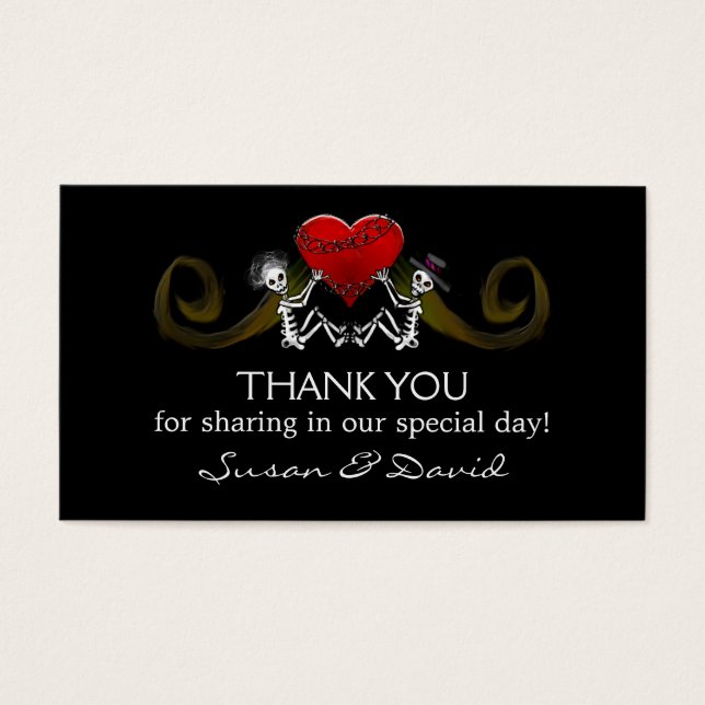 Obrigado Cartões De Casamento - Esqueletos Seguran (Frente)