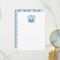 Obrigado Cartões Dusty Blue Crest & Cross