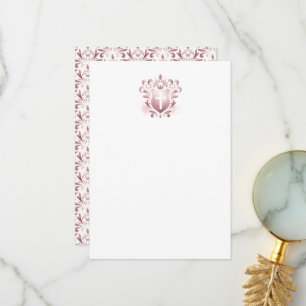 Obrigado Cartões Pintados Pink Crest & Cross