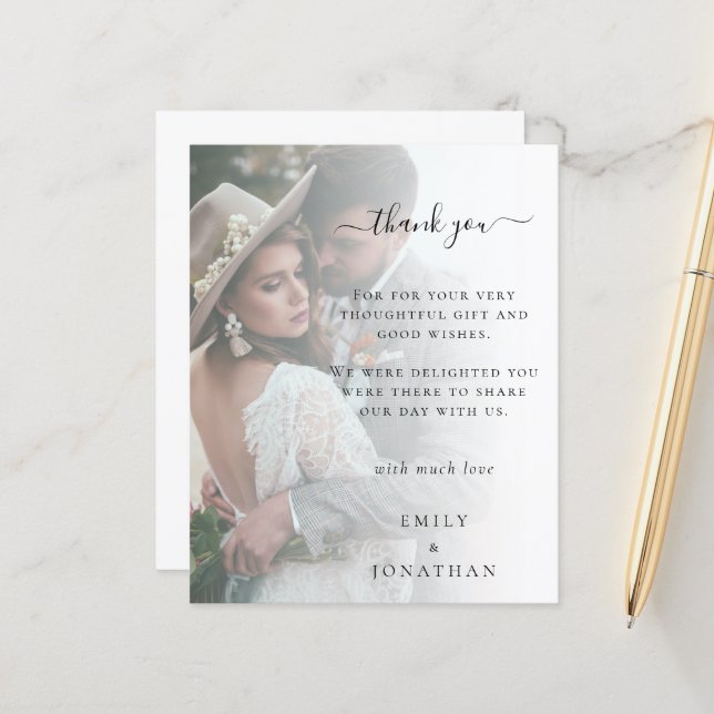 Obrigado Casamento Adicionar Sua Própria Foto com  (Frente/Verso In Situ)