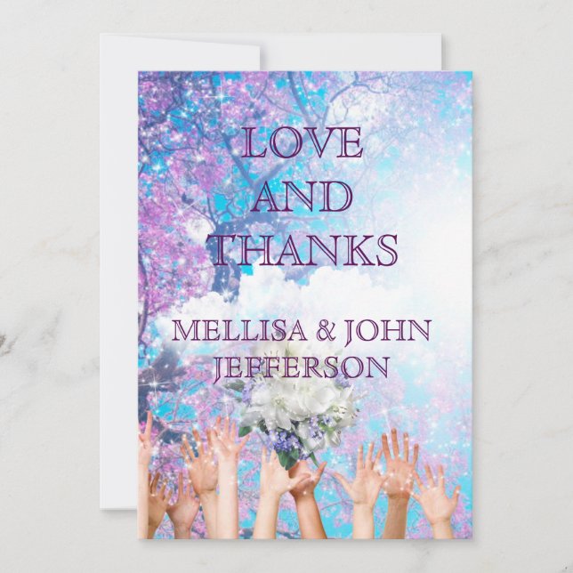 Obrigado Casamento Personalizado Convite De Casame (Frente)