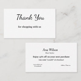 Obrigado clássico branco azul que você cartão de v