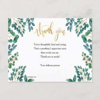 Obrigado Com Cartão Postal De Folhagem