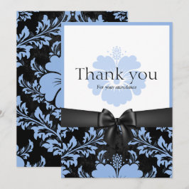 Obrigado convite floral azul de casamento