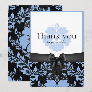Obrigado, convite floral azul de casamento