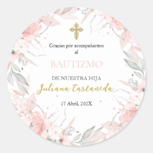 Obrigado cor-de-rosa com o seu adesivo