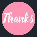 Obrigado cor-de-rosa, seu adesivo comercial simple<br><div class="desc">Rosa brilhante,  simples,  moderno,  minimalista,  obrigado seu adesivo de negócios / selo. Obrigado pelo seu adesivo,  mas também pode ser usado para outras coisas.</div>