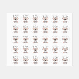 obrigado da etiqueta de aniversário koala