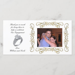 Obrigado da festa de noivado você cartão com fotos