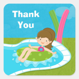 Obrigado da festa na piscina você etiqueta