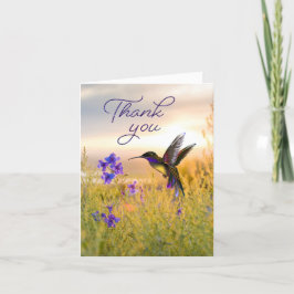 Obrigado da flor do colibri você cartões de nota
