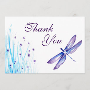 Obrigado da libélula você cartões - aguarela ro