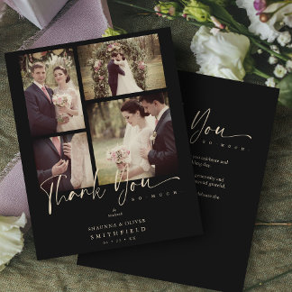 Obrigado de 4 Fotos de Casamento de Colagem de Ten