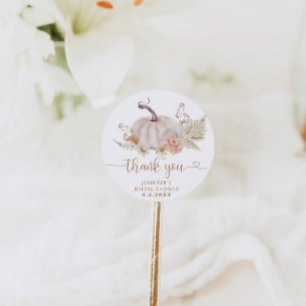 Obrigado de abóbora de queda de boho, seu adesivo