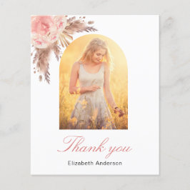 Obrigado de aniversário floral rosa pampas