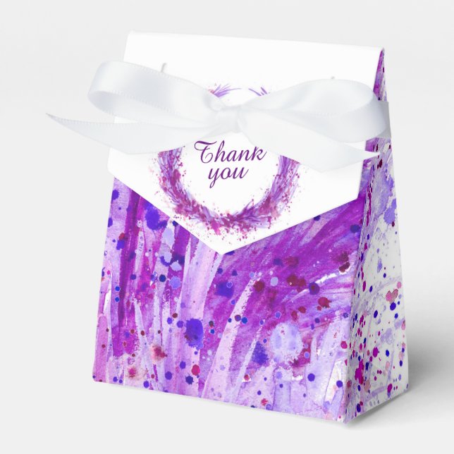 Obrigado de arte de aquarela roxa, sua caixa de pr (Frente)