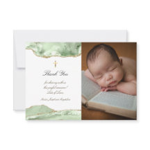 Obrigado de batismo, seu convite agitado verde