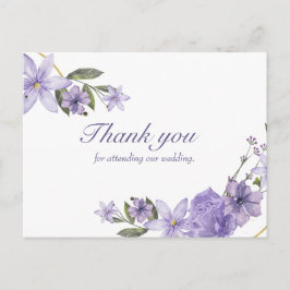 Obrigado de casamento com cartão postal floral
