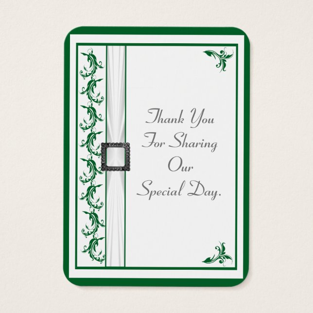Obrigado de casamento de renda branca e verde você (Verso)