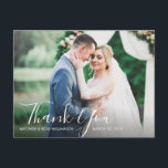 obrigado de casamento encantador, cartão com fotos<br><div class="desc">cartões de agradecimentos de casamento de roteiro encantador com foto e texto personalizados</div>