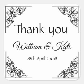 Obrigado de casamento, etiquetas adesivos