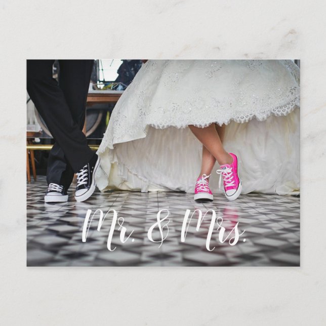 Obrigado de casamento, seu cartão postal, Sr. e Sr (Frente)