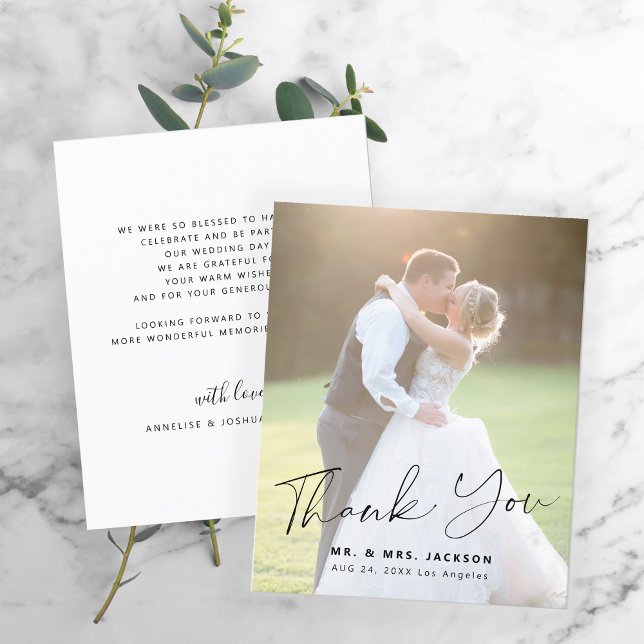 Obrigado de casamento simples e moderno (Criador carregado)