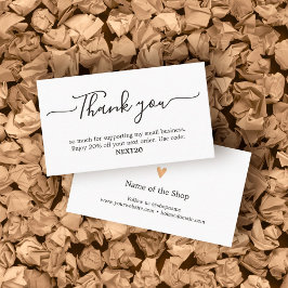 Obrigado de cupom Compro branco-preto mínimo Elega