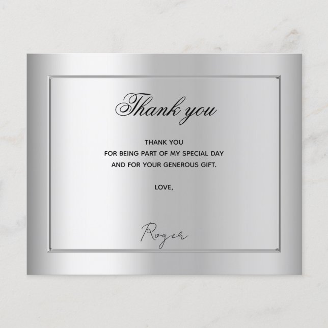 Obrigado de fotos de prata de aniversário seu orça (Frente)