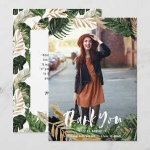 Obrigado de graduação de fotos tropicais pintado