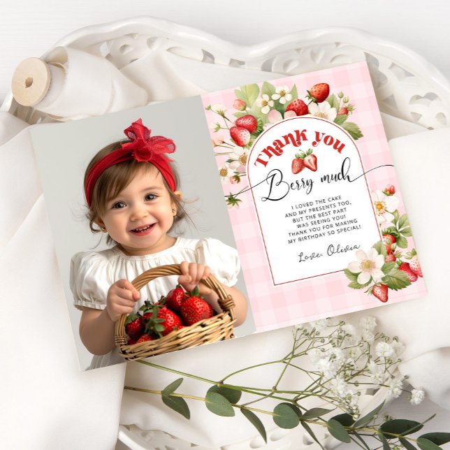 Obrigado de morango você ama muito cartão (Criador carregado)