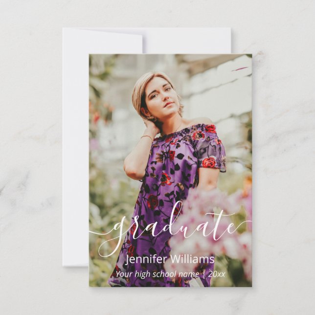 obrigado de seu cartão de graduação de fotos em ca (Frente)