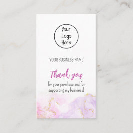 Obrigado de taxa de cartão de visita cinza rosa