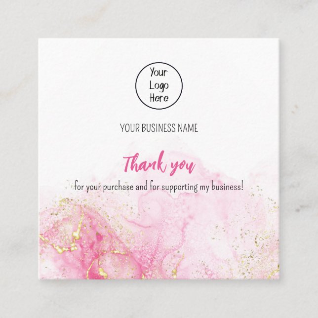 Obrigado de taxa de cartão de visita de nuvem rosa (Frente)
