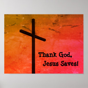 Obrigado Deus, Jesus salva Poster