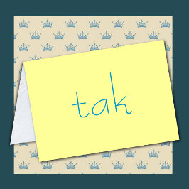 Obrigado dinamarquês você cartão de nota Tak no