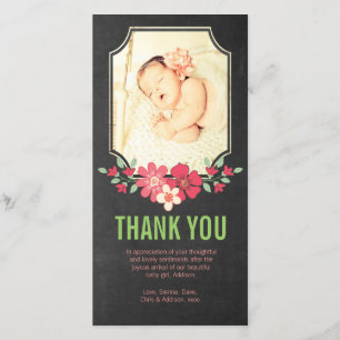 Obrigado do bebé do quadro você floresce o cartão