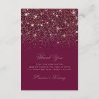 Obrigado do brilho do Glitz do rubi você cartões