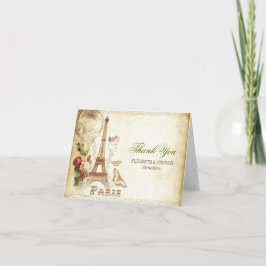 Obrigado do casamento de PARIS você cartões