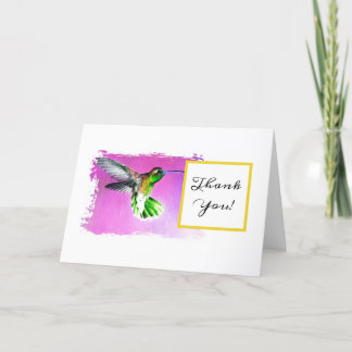 Obrigado do colibri você cartão de nota