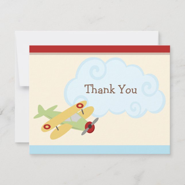 Obrigado do convite de aniversário do avião você (Frente)