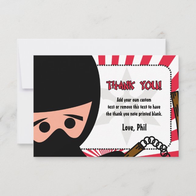 Obrigado do guerreiro de Ninja você cartões (Frente)