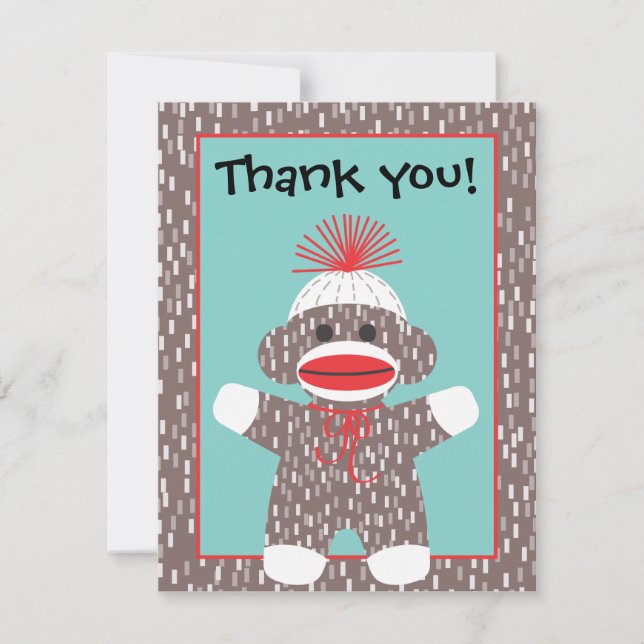 Obrigado do macaco da peúga do bebê você anúncio (Frente)