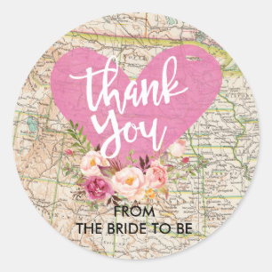 Obrigado do mapa do vintage você etiqueta