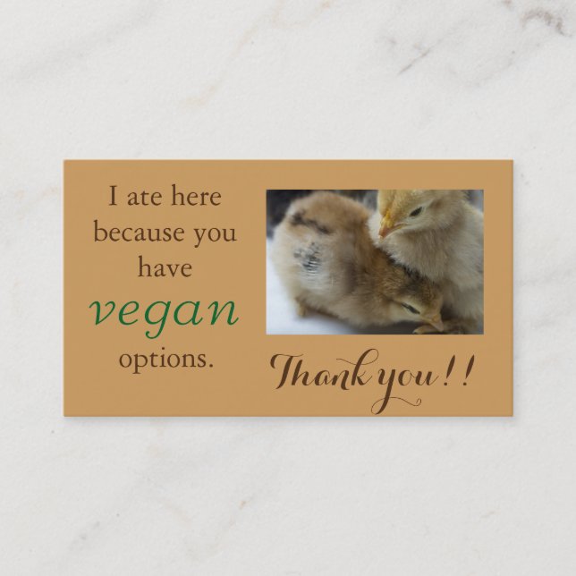 Obrigado do Outreach do Vegan você cartões (Frente)